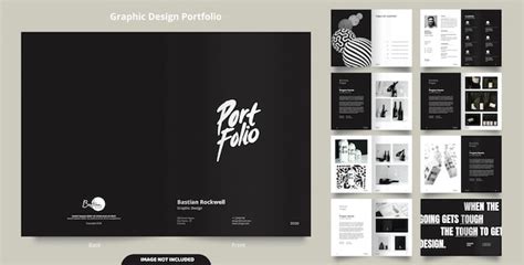 Premium Vector | 16 pages of minimalist black portfolio design