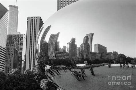 Chicago Bean Reflection Grayscale Photograph by Jennifer White | Fine ...