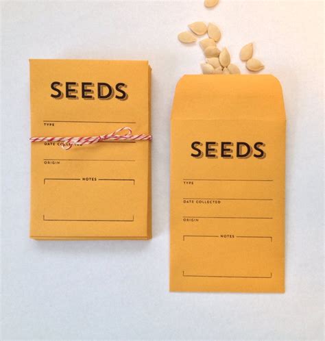 Seed envelopes seed packets