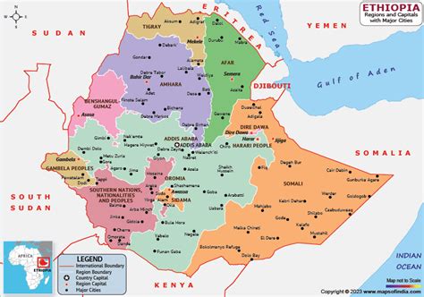 Ethiopia Map | HD Political Map of Ethiopia