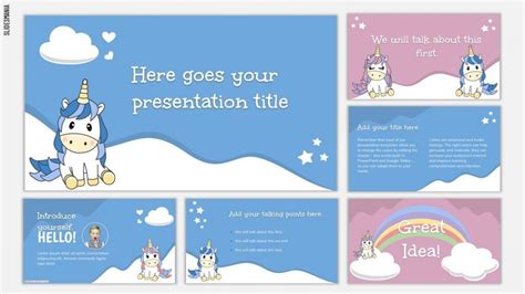 Mateo Free Cute Template with Unicorns for Google Slides or PowerPoint ...