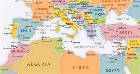 Mediterranean Sea political map