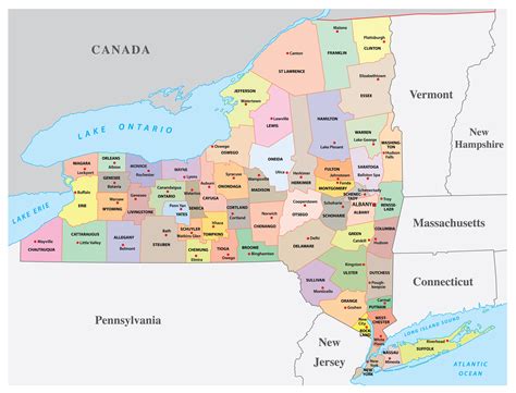 New York State Map By Counties - Table Rock Lake Map C16