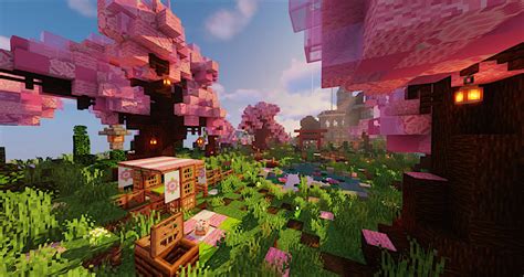 Download Beautiful Minecraft Cherry Blossoms Wallpaper | Wallpapers.com