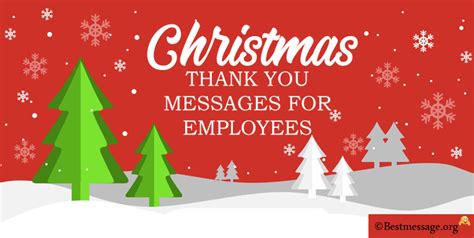 Christmas Thank You Messages for Employees