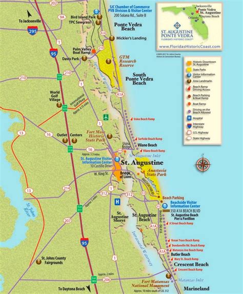 St. Augustine area tourist map - Ontheworldmap.com