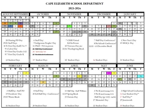 2023-24 CE School Calendar Changes | Cape Elizabeth School Department