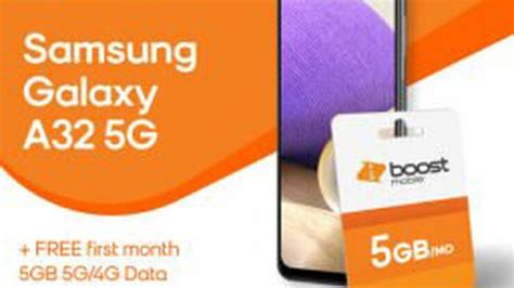 Boost Mobile Samsung Galaxy A32 5G + Free 1-Month Unlimited Talk, Text ...