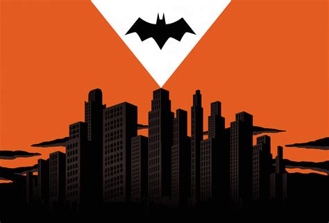 Batman Logo Over Gotham City Wallpaper, HD Superheroes 4K Wallpapers ...