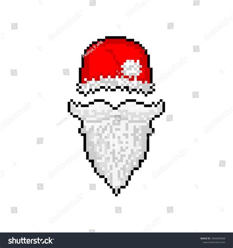 Pixel Art Cartoon Santa Claus Hat Stock Vector (Royalty Free ...