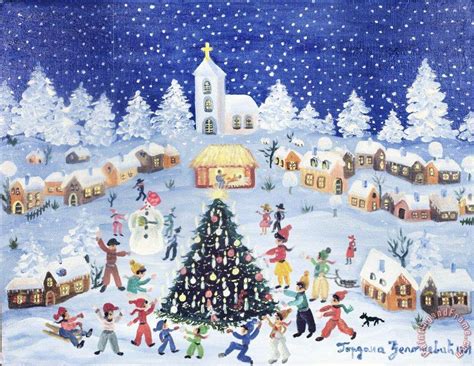 Christmas Village Painting at PaintingValley.com | Explore collection ...