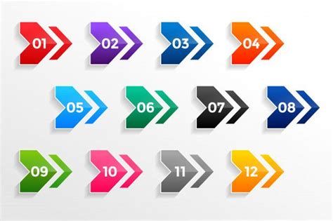 Download Arrow Style Geometric Bullet Points Numbers Set for free in ...