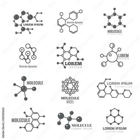 Molecular logo. Chemistry dna molecule scientific structure atom ...