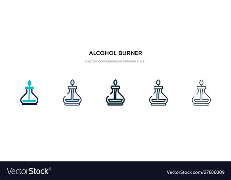 Alcohol burner icon in different style two Vector Image