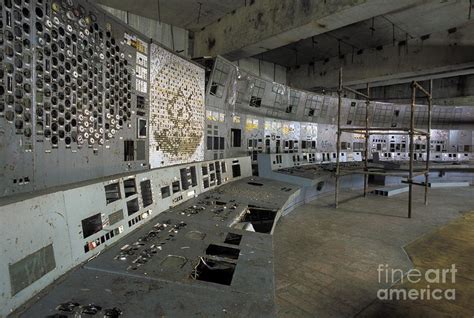 Chernobyl Reactor 4 Control Room by Science Photo Library