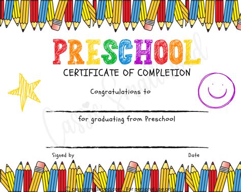 20 preschool and kindergarten graduation certificates free printable ...