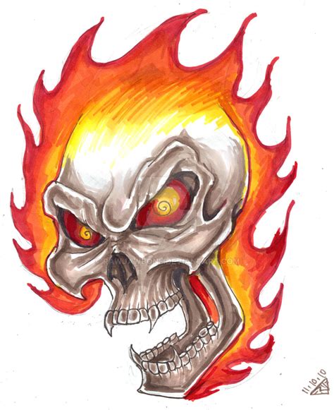 Flaming Skull Design by rawjawbone on DeviantArt