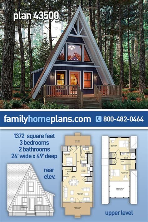 the floor plan for a small cabin house with lofts and living quarters ...