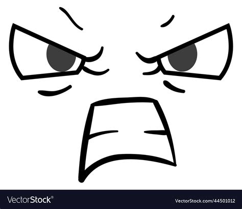 Angry face expression comic emotion cartoon rage Vector Image