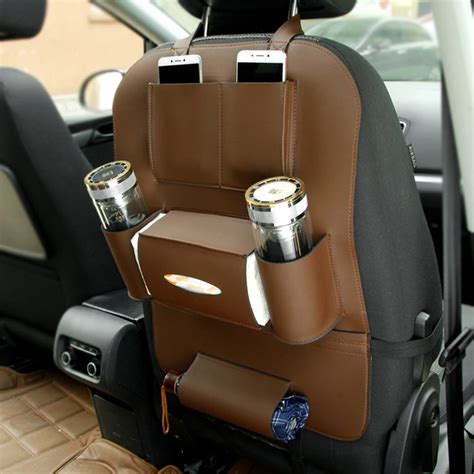 High quality Leather Car Seat Back Storage Bags Pocket Stowing Tidying ...