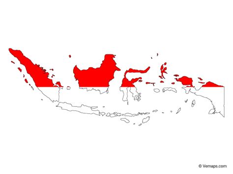 Flag Map of Indonesia | Free Vector Maps | Map vector, Vector free ...