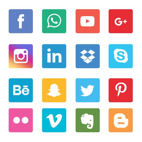 Social Media Icons Set - Download Free Vectors, Clipart Graphics ...