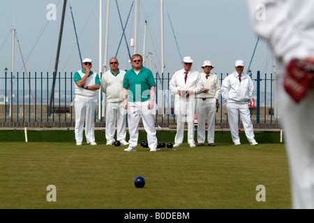 Bowls Match at Ryde Marina Bowls Club Isle of Wight South England UK ...