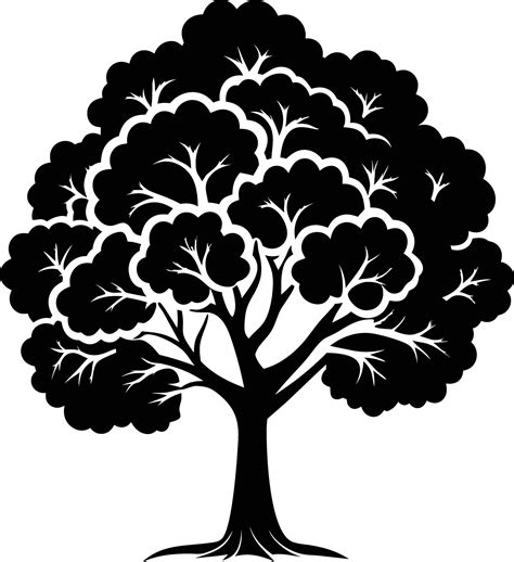 tree silhouette illustration black and white 47871547 Vector Art at ...