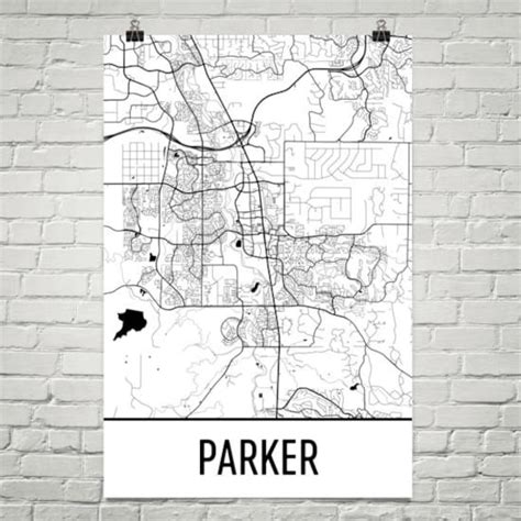 Parker CO Map Parker Art Parker Print Parker Colorado | Etsy