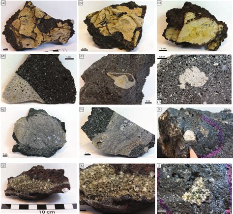 Types of common xenolith in Anak Krakatau lavas. (a^c) Fragments of ...