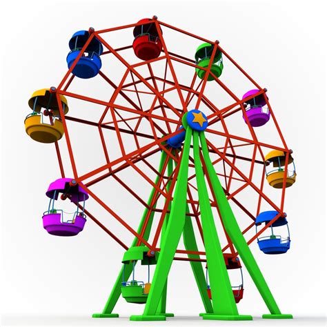 Cartoon ferris wheel 3D - TurboSquid 1377827