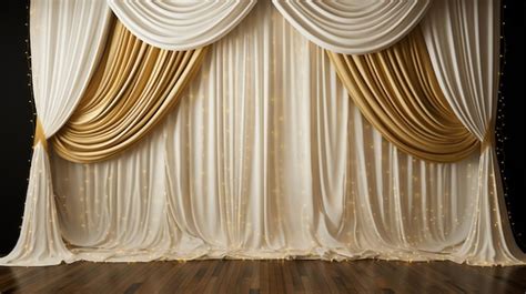 Premium AI Image | white curtains and gold combination