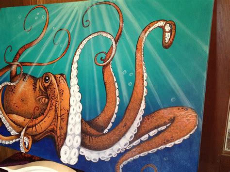 Octopus painting by Hermelinda Talley | Octopus painting, Vintage ...