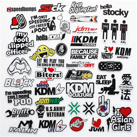 Funny Car Stickers JDM Decals Drift Car Decal Japanese Auto Motocycle ...