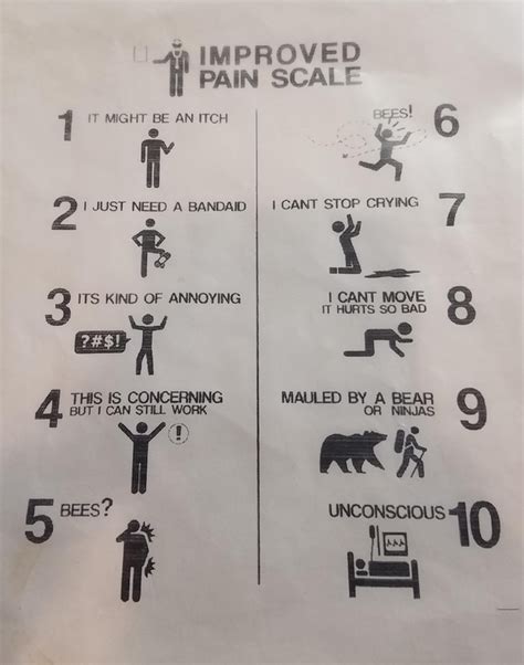 The Improved Pain Scale at my chiropractors office - Meme Guy