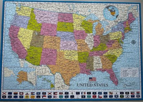 MAP OF THE USA 1000 piece jigsaw puzzle by Eurographics Complete £10.00 ...