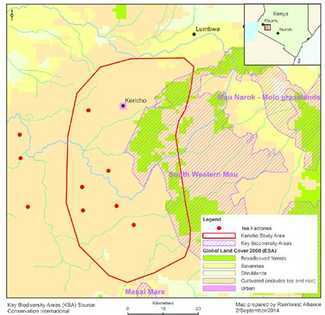 1 Map of the Kericho landscape. The approximate area of the landscape ...