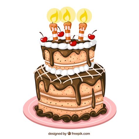 Birthday cake illustration | Free Vector