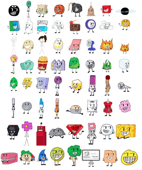 Drawing BFB characters with blocky faces: days 1-64 | BFDI💖 Amino