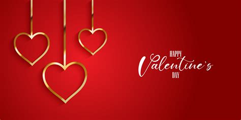 Valentines day banner with gold hearts 692610 Vector Art at Vecteezy