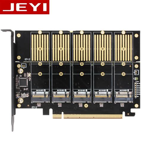 JEYI JMS585 X16 PCIE 5 m. 2 SATA expansion card turn PCIE3.0 SATA RAID ...