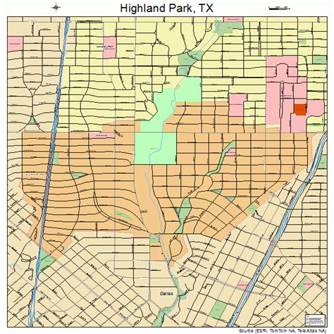 Highland Park Texas Street Map 4833824