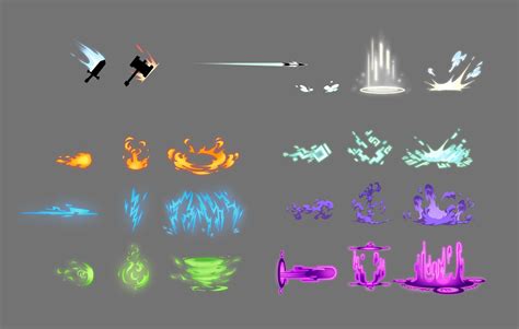 ArtStation - spell stuff, Kevin Merriman | Elemental powers, Sprite ...