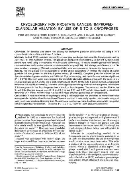 (PDF) Cryosurgery for prostate cancer: improved glandular ablation by ...