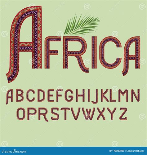 African Letters. Hand Drawn Ancient Tribal Font, Decorative Aztec ...