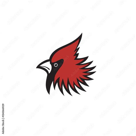 Red head cardinal bird logo Stock Vector | Adobe Stock