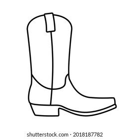 Cowboy Boot Outline Clip Art