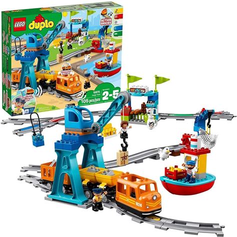 LEGO DUPLO Cargo Train 10875 Battery-Operated Building Blocks Set ...