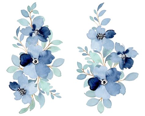 Blue Watercolor Flowers Images - Free Download on Freepik