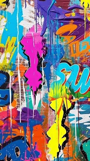 Premium AI Image | Colorful graffiti art